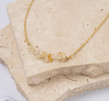 Load image into Gallery viewer, Ella 14k gold plated natural stone necklace

