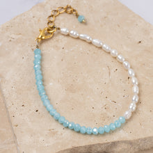 Load image into Gallery viewer, Vienna 18k gold plated pearl &amp; bohemian crystal bracelet
