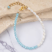Load image into Gallery viewer, Vienna 18k gold plated pearl &amp; bohemian crystal bracelet
