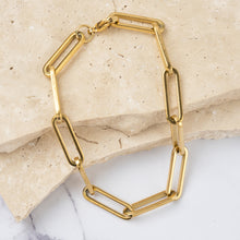 Load image into Gallery viewer, Leila 18k gold plated paperclip link bracelet
