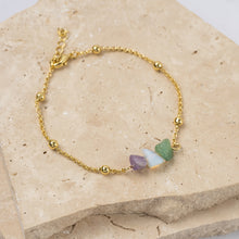 Load image into Gallery viewer, Ava 14k gold plated natural stone bracelet

