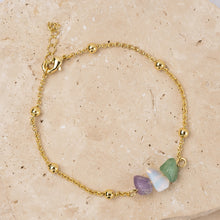 Load image into Gallery viewer, Ava 14k gold plated natural stone bracelet
