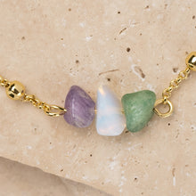 Load image into Gallery viewer, Ava 14k gold plated natural stone bracelet
