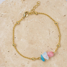 Load image into Gallery viewer, Ava 14k gold plated natural stone bracelet
