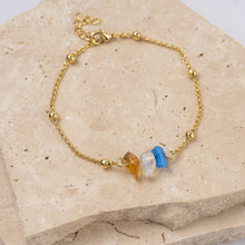 Load image into Gallery viewer, Ava 14k gold plated natural stone bracelet
