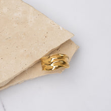 Load image into Gallery viewer, Katerina 18k gold plated wave ring
