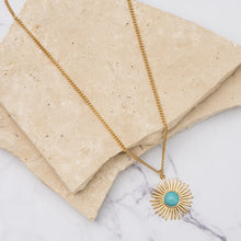 Load image into Gallery viewer, Lisa 14k gold plated turquoise necklace
