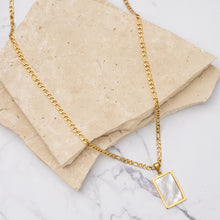 Load image into Gallery viewer, Mia 18k gold platedrectangle shell pendant necklace
