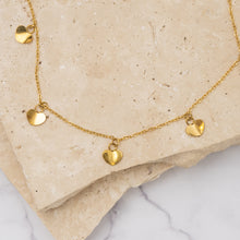 Load image into Gallery viewer, Tayla 18k gold plated mini hearts necklace
