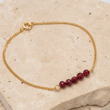 Load image into Gallery viewer, Birthstone 14k gold plated bracelet - Petite
