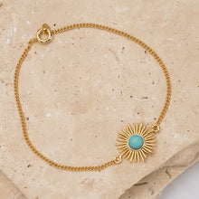Load image into Gallery viewer, Lisa 14k gold plated turquoise bracelet
