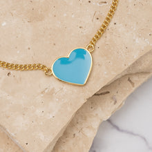 Load image into Gallery viewer, Maia 14k gold plated heart pendant bracelet

