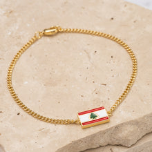 Load image into Gallery viewer, Flag 14k gold plated Bracelet -Lebanese
