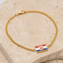 Load image into Gallery viewer, Flag 14k gold plated Bracelet -Croatian
