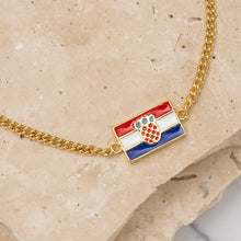 Load image into Gallery viewer, Flag 14k gold plated Bracelet -Croatian
