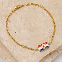 Load image into Gallery viewer, Flag 14k gold plated Bracelet -Croatian
