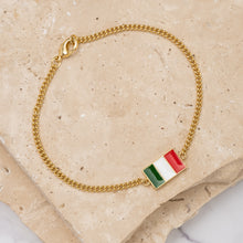 Load image into Gallery viewer, Flag 14k gold plated Bracelet -Italian
