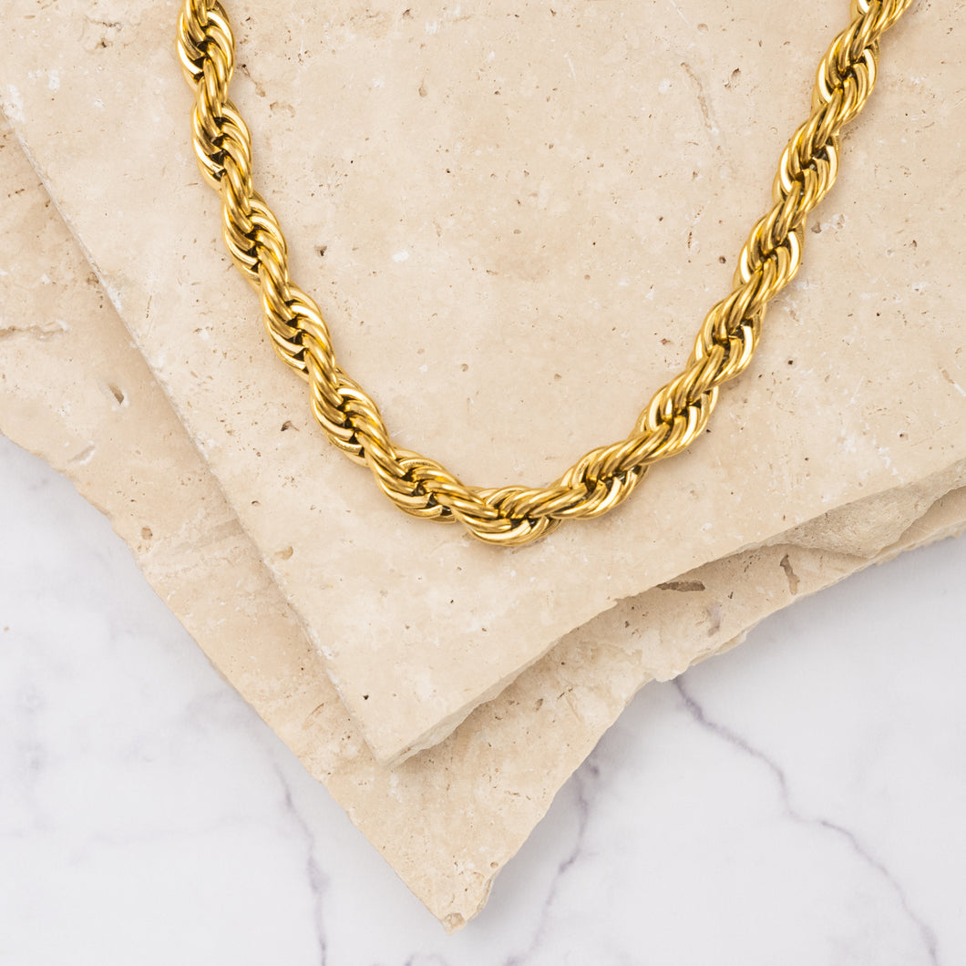 Nina 18k gold plated rope necklace