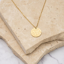 Load image into Gallery viewer, Suzi 14k gold plated round pendant necklace
