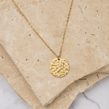 Load image into Gallery viewer, Suzi 14k gold plated round pendant necklace
