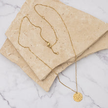 Load image into Gallery viewer, Suzi 14k gold plated round pendant necklace
