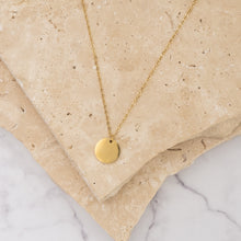 Load image into Gallery viewer, Sienna 14k gold plated circle pendant necklace
