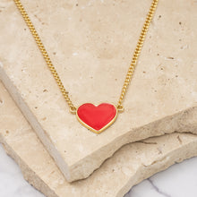 Load image into Gallery viewer, Maia 14k gold plated heart pendant necklace
