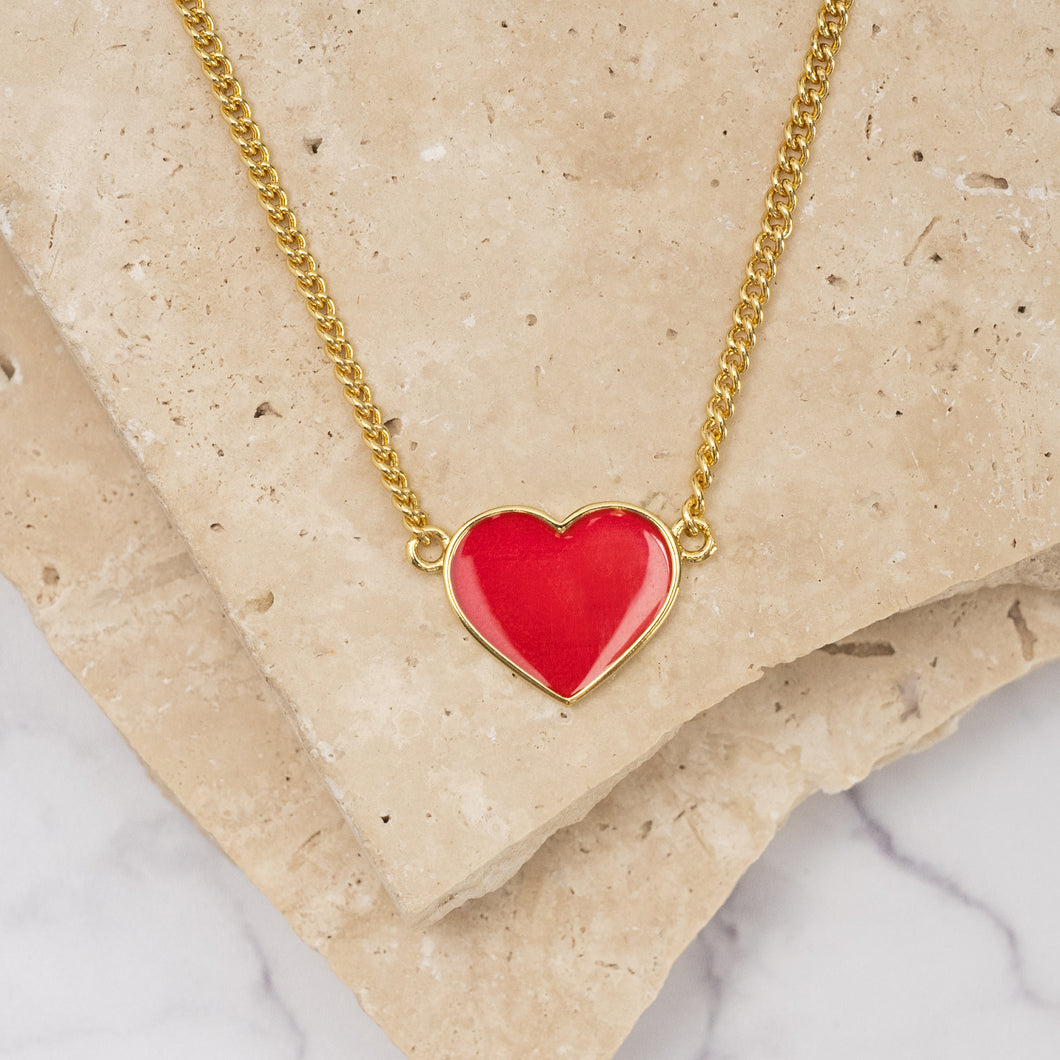 Maia 14k gold plated heart pendant necklace