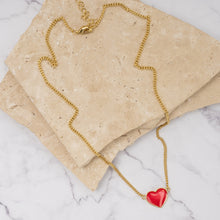 Load image into Gallery viewer, Maia 14k gold plated heart pendant necklace
