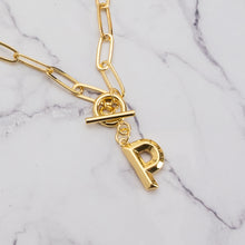Load image into Gallery viewer, Letter link 18k gold plated necklace
