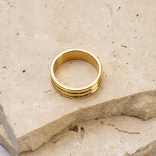 Load image into Gallery viewer, Anna 18k gold plated ribbed ring

