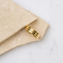 Load image into Gallery viewer, Anna 18k gold plated ribbed ring
